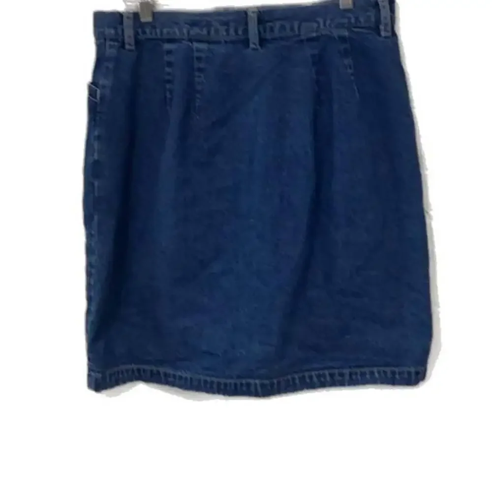 Vintage Eddie Bauer Women's Size 12 Denim Skirt Button Front Blue - Picture 3 of 4
